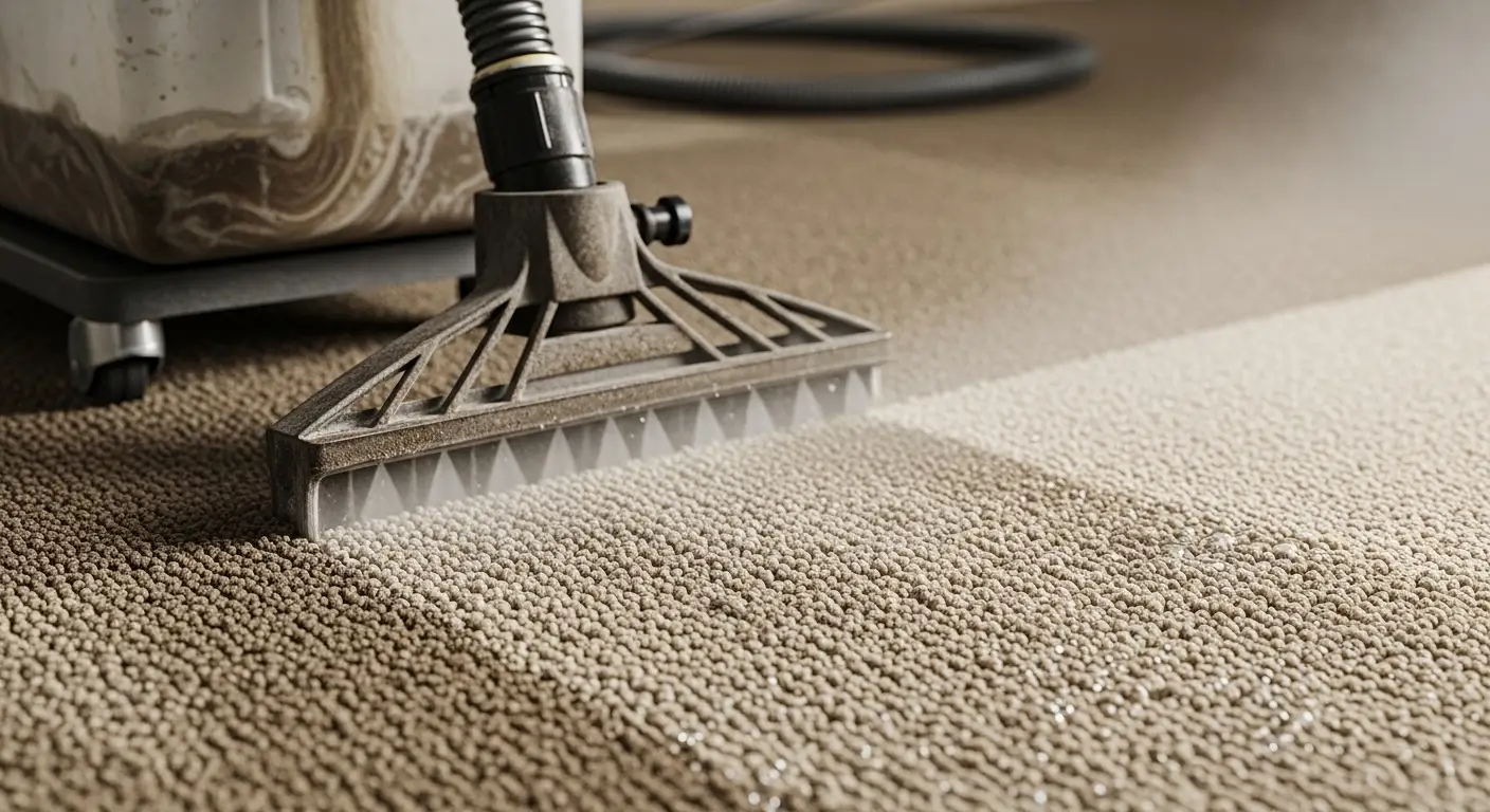 steam carpet cleaning process removing dirt and stains